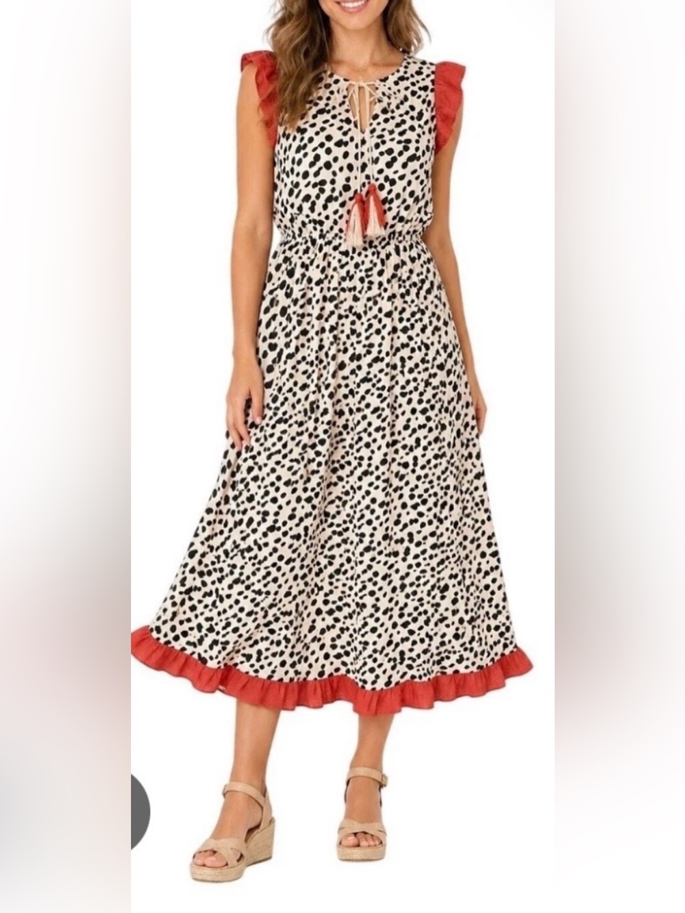 EUC THML black and brown print dress with pockets
